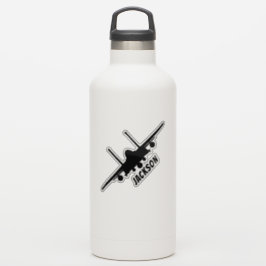 Schwarzer F-15E-Adler-Vorderseite Silhouette Name Aufkleber