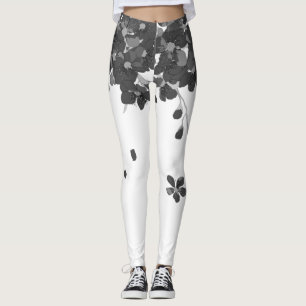 Schwarzer Fall Blume Sakura Leggings
