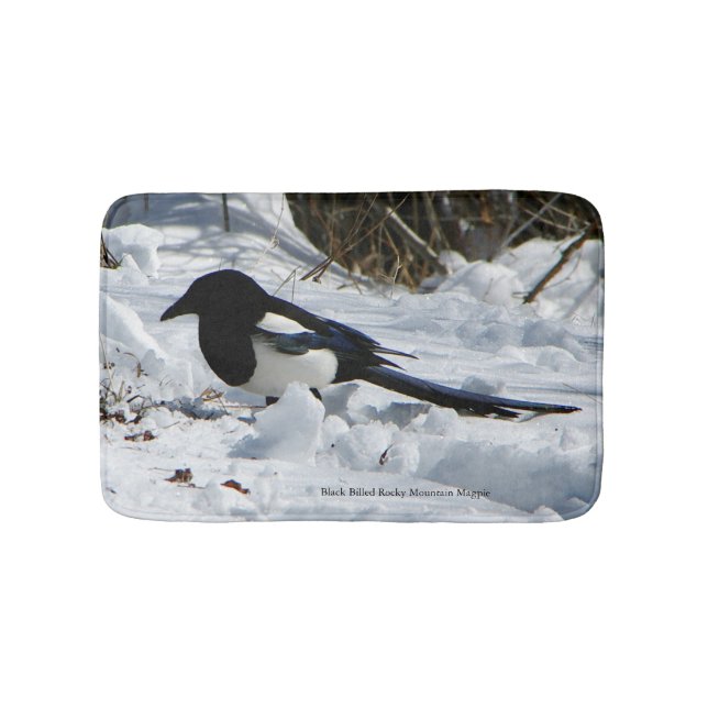 Schwarzer Felsberg Magpie bathmat Badematte (Vorderseite)