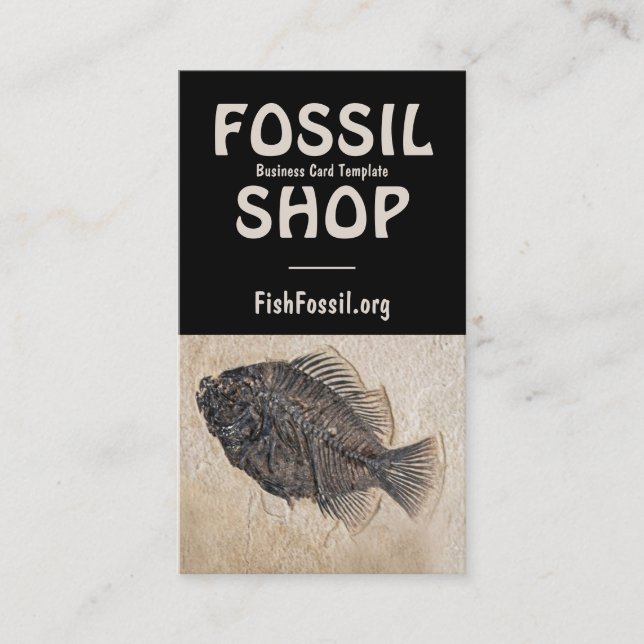 Schwarzer Fischfossil Visitenkarte (Vorderseite)