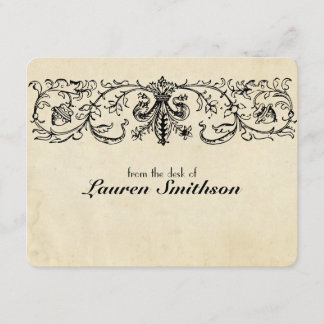 Schwarzer Fleur personalisiertes Notecards Einladung