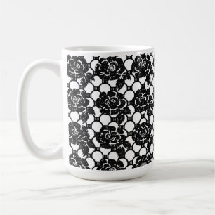 Schwarzer Floral Kaffeetasse
