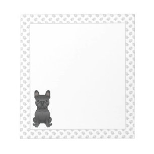 Schwarzer Französische Bulldogge / Frenchie Cartoo Notizblock