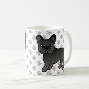 Schwarzer Französische Bulldogge Süßer Cartoon-Hun Kaffeetasse