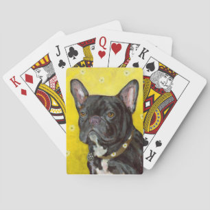 Schwarzer französische Bulldoggen-Hundespielkarten Spielkarten