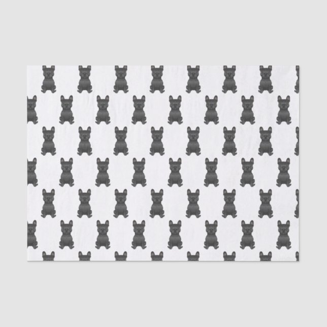 Schwarzer französischer Bulldog / französischer Hu Seidenpapier (Vorderseite)