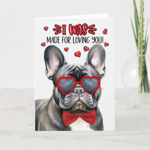 Schwarzer französischer Bulldogge Made for Love Yo Feiertagskarte