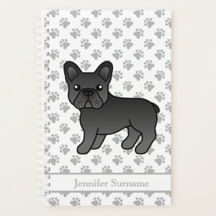 Schwarzer Französischer Bulldogge Süßer Cartoon-Hu Planer