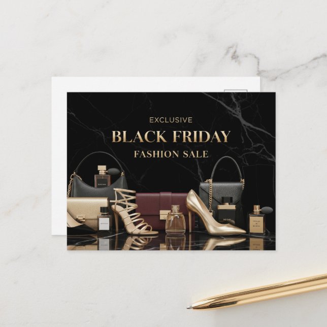 Schwarzer Freitag Postkarte (Vorderseite/Rückseite Beispiel)