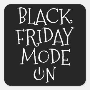 Schwarzer Freitagsmodus beim Einkaufen Quadratischer Aufkleber
