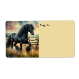 Schwarzer Fresischer Pferdeweiden Rustikaler Zaun