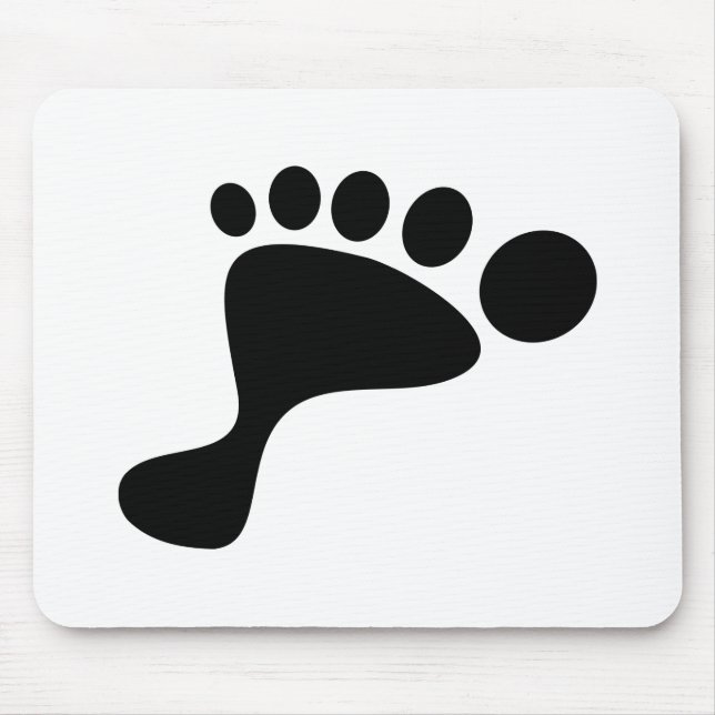 Schwarzer Fuß-Druck Mousepad (Vorne)