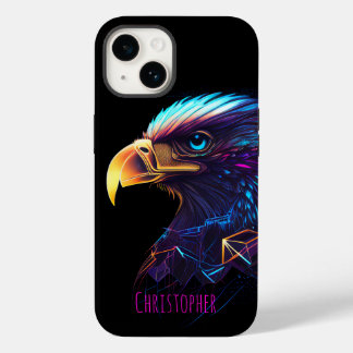 Schwarzer Futuristischer Neonadler Case-Mate iPhone 14 Hülle
