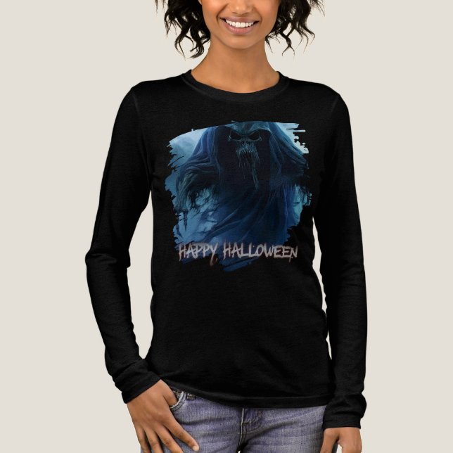 Schwarzer Geist in einer hellischen Landschaft - H Tri-Blend Shirt (Vorderseite)