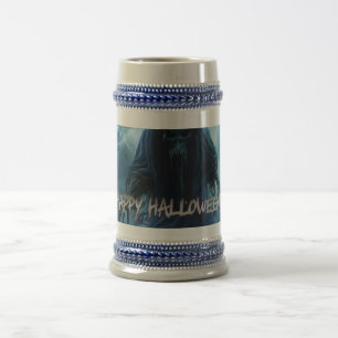 Schwarzer Geist in einer höllischen Landschaft - H Bierglas