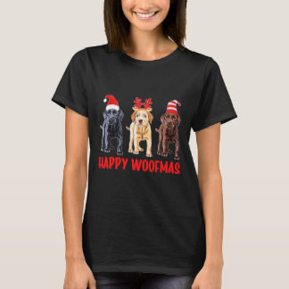 Schwarzer Gelber Schokolade Labrador Weihnachten L T-Shirt