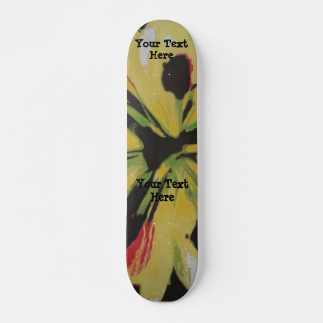 schwarzer gelber ursprünglicher moderner skateboard (Vorne)
