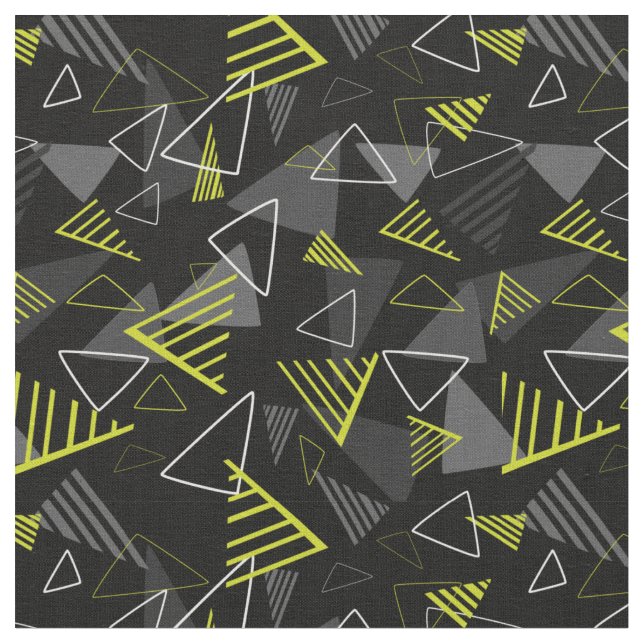 Schwarzer Geo-Pop Druckwerk Stoff (Nahaufnahme)
