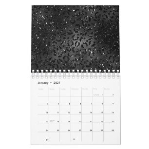 Schwarzer Gepard Leoparden Druck Stylisches Tier E Kalender