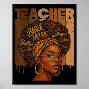 Schwarzer Geschichtslehrer Afro Frau Afroamerikane Poster