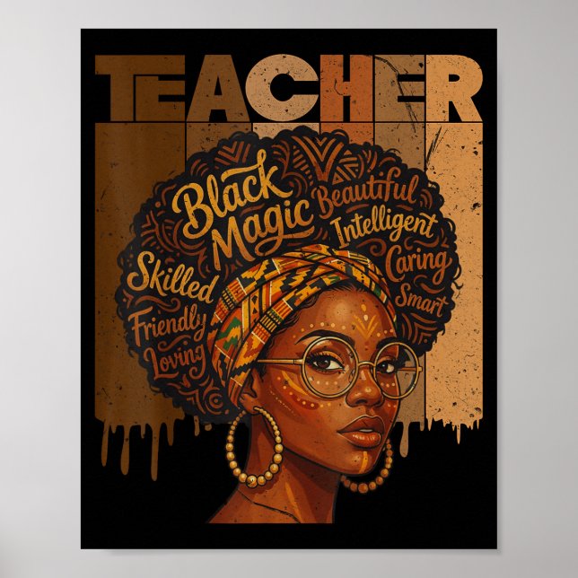 Schwarzer Geschichtslehrer Afro Frau Afroamerikane Poster (Vorne)