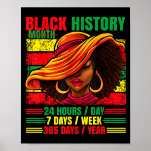 Schwarzer Geschichtsmonat 24_7_365 Afro-Frauen-Sto Poster
