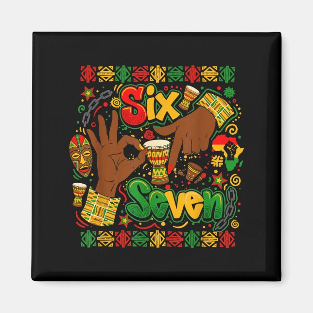 Schwarzer Geschichtsmonat 67 Six Seven Meme Afroam Magnet (Vorne)