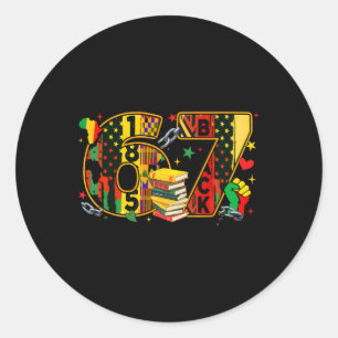 Schwarzer Geschichtsmonat 67 Six Seven Meme Afroam Runder Aufkleber