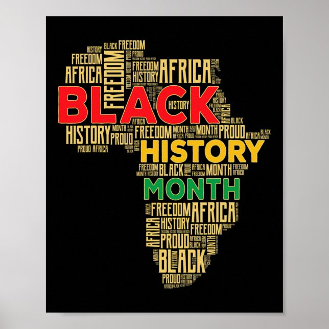 Schwarzer Geschichtsmonat Afrika-Karte  Poster (Vorne)