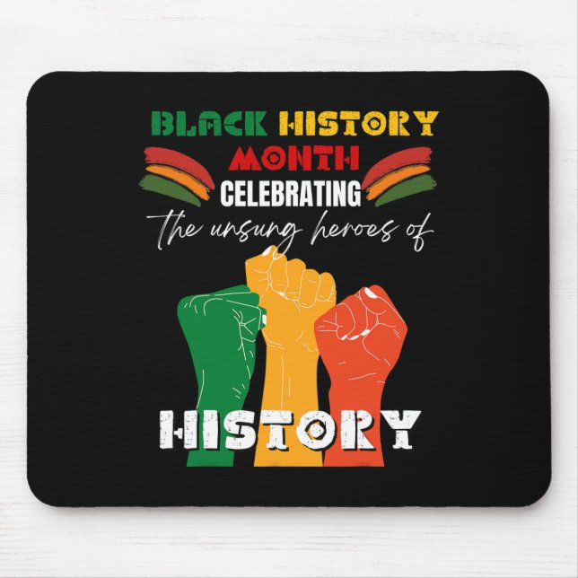 Schwarzer Geschichtsmonat Afrikanische Faust Ameri Mousepad (Vorne)