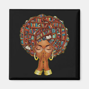Schwarzer Geschichtsmonat Afro Buchliebhaber Fraue Magnet
