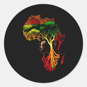 Schwarzer Geschichtsmonat Afroamerikanische Vorfah Runder Aufkleber
