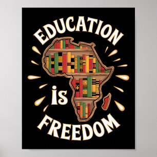 Schwarzer Geschichtsmonat Bildung Freiheit Afroame Poster