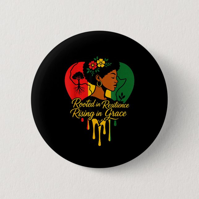 Schwarzer Geschichtsmonat Erbe afroamerikanisch Button (Vorderseite)