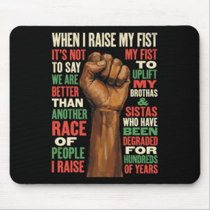 Schwarzer Geschichtsmonat erhobene Faust Bürgerrec Mousepad