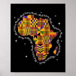 Schwarzer Geschichtsmonat Farbige Afrika-Karte Ken Poster