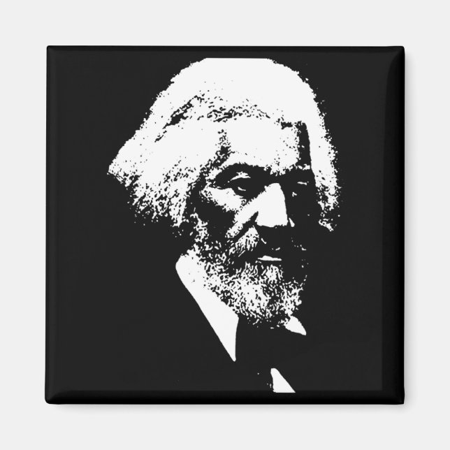 Schwarzer Geschichtsmonat Frederick Dougl Silhouet Magnet (Vorne)