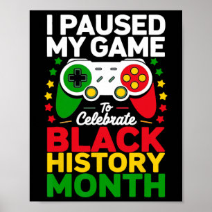 Schwarzer Geschichtsmonat Gamer Afroamerikanisches Poster