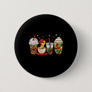 Schwarzer Geschichtsmonat Kaffee Tasse Latte Kente Button