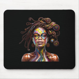 Schwarzer Geschichtsmonat Loc'd Haar Kunst Schwarz Mousepad
