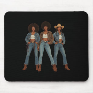Schwarzer Geschichtsmonat Melanin Cowgirl Swag Wes Mousepad