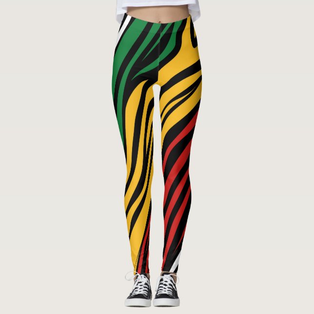 Schwarzer Geschichtsmonat Muster  Leggings (Vorderseite)