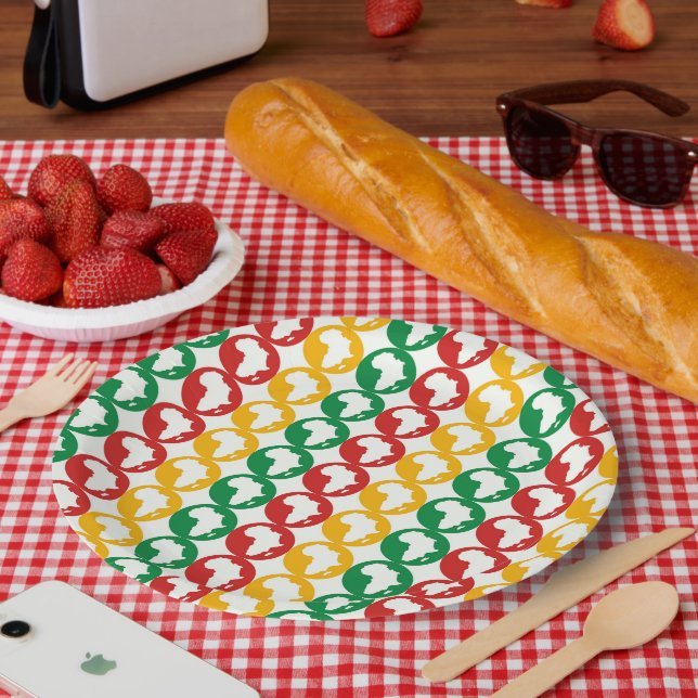 Schwarzer Geschichtsmonat Muster  Pappteller (Picknick)