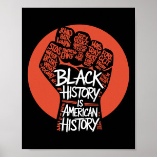 Schwarzer Geschichtsmonat Power Fist Hand Inspirie Poster