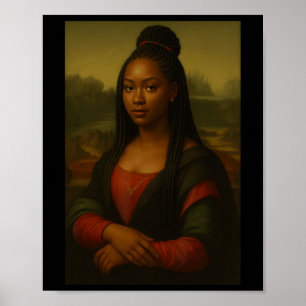 Schwarzer Geschichtsmonat Schwarze Mona Lisa Afroa Poster