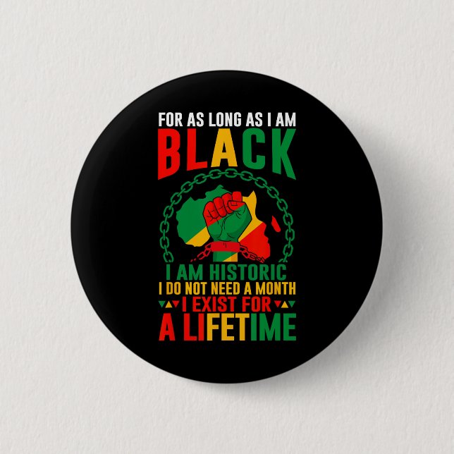 Schwarzer Geschichtsmonat Solange ich schwarz bin, Button (Vorderseite)