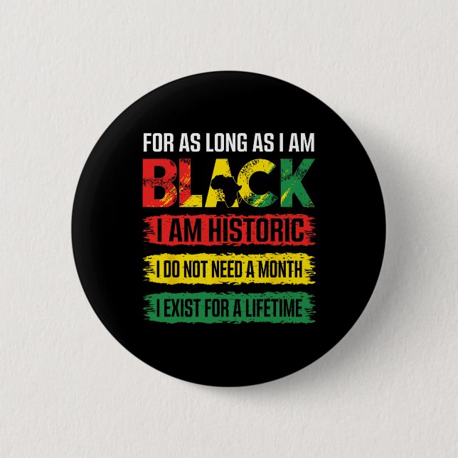 Schwarzer Geschichtsmonat Solange ich schwarz bin, Button (Vorderseite)
