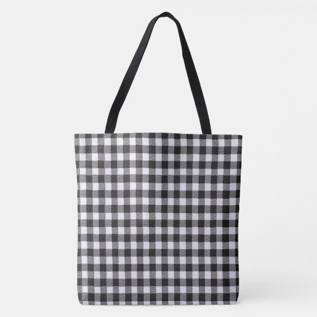 Schwarzer Gingham Tasche (Vorderseite)