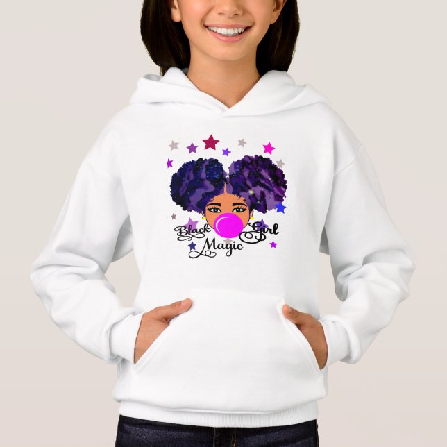 Schwarzer Girl Magic Winter Hoodie (Vorderseite)