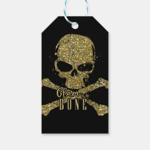 Schwarzer Glam bis auf die Knochen Gold Glitter To Geschenkanhänger